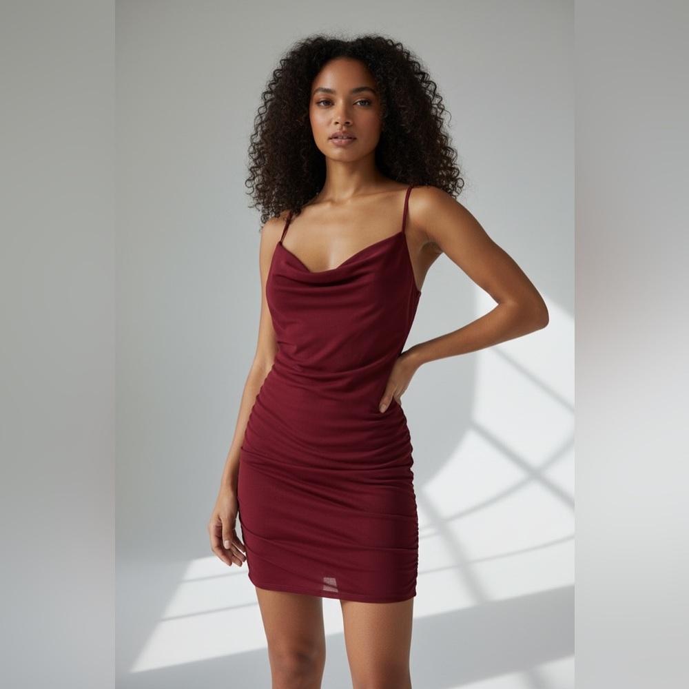 Elegant Burgundy Dress